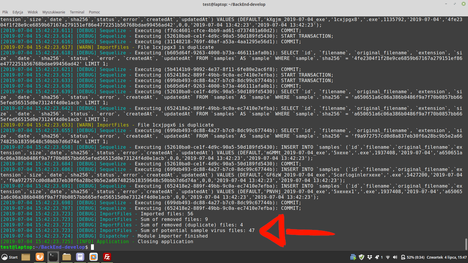 importing malware testing procedure