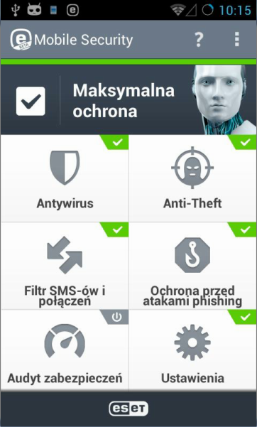 2014 01 28 ekran glowny nowej wersji eset mobile security dla androida wersja beta