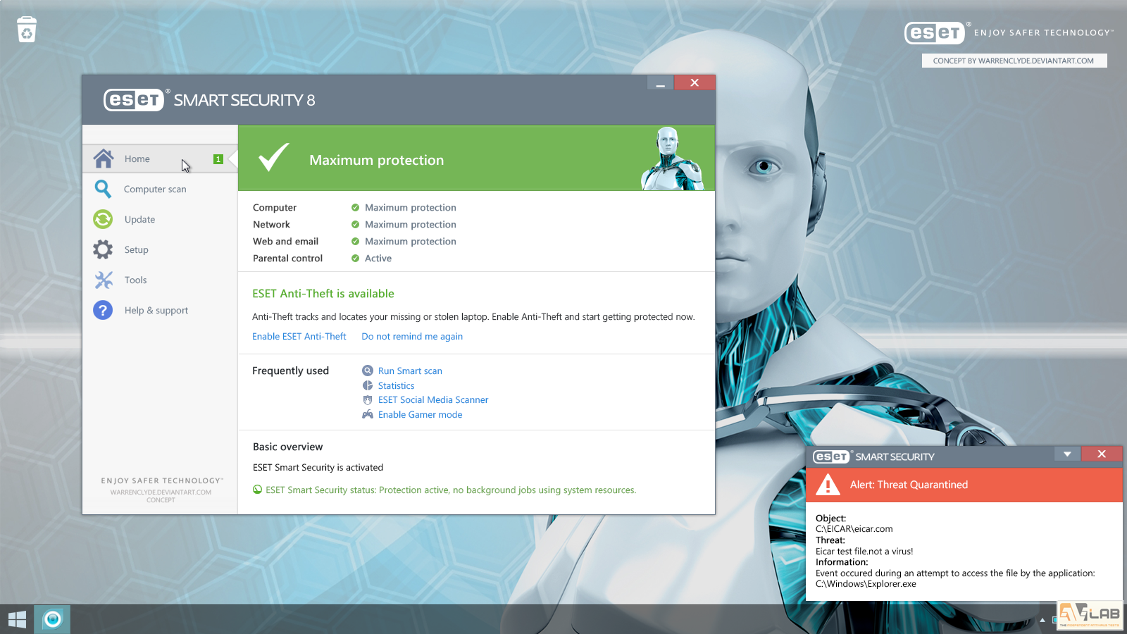 eset smart security 8 ui concept by warrenclyde