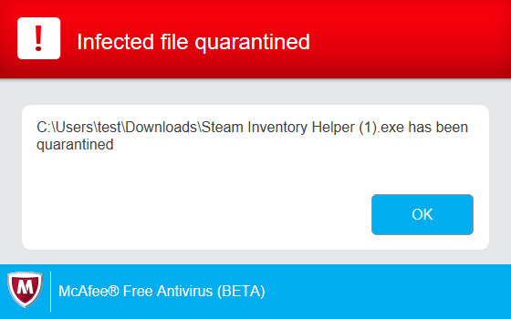 McAfee free antivirus beta 5