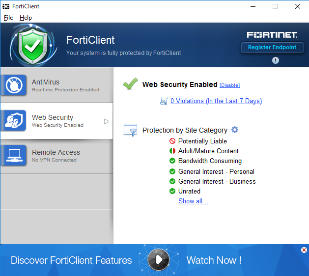 Test najnowszej wersji FortiClient 5.4.0