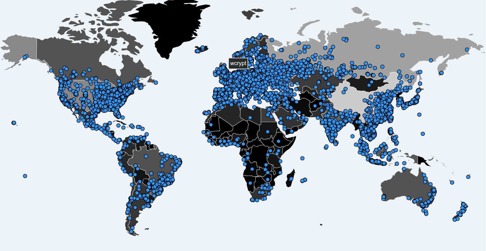 WannaCry mapa infekcji
