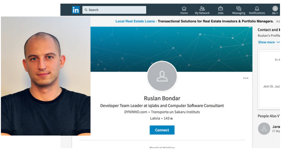Ruslans Bondars profil na Linkedin