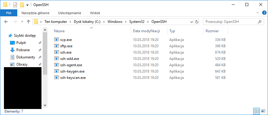 Windows 10 v1803 z natywną obsługą klienta OpenSSH. Możliwe jest ...