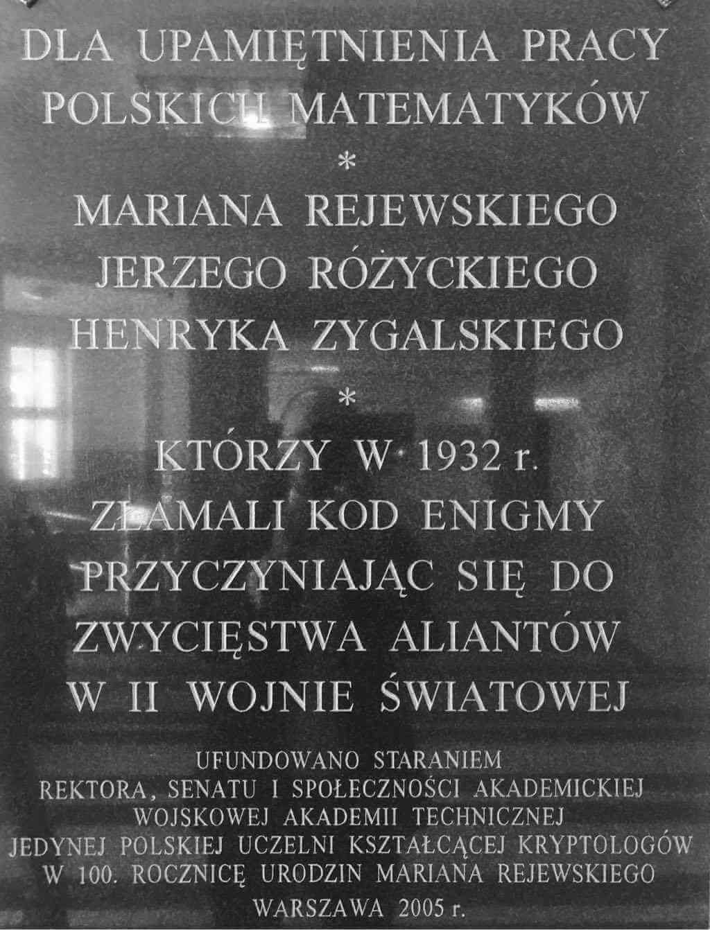 Tablica upamiejętniająca polskich matematyków