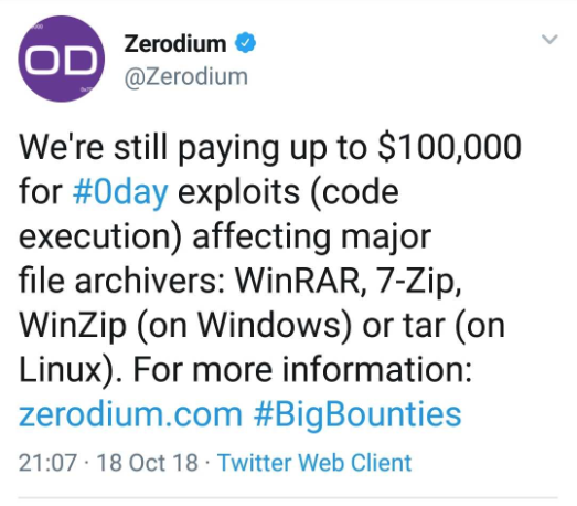 Zerodium WInRAR