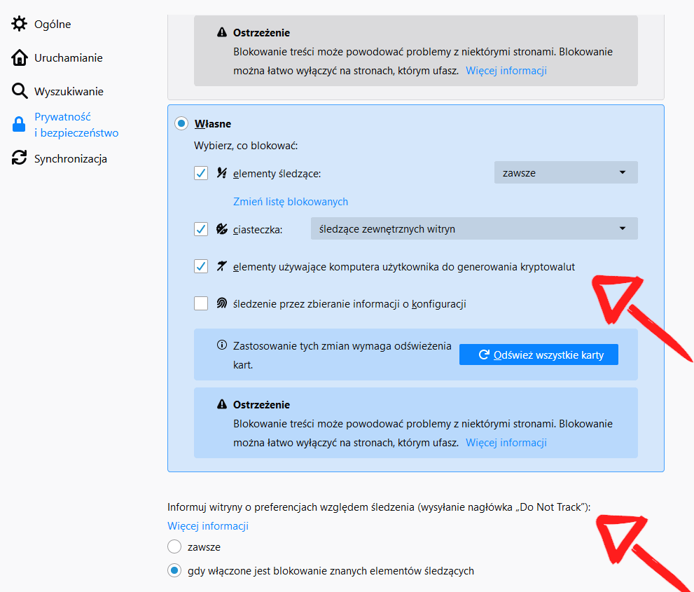 Nowe ustawienia w Firefox 67 Quantum nie są domyślnie włączone
