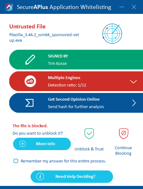 Plik jest niezaufany, pomimo że został pobrany ze strony wydawcy?