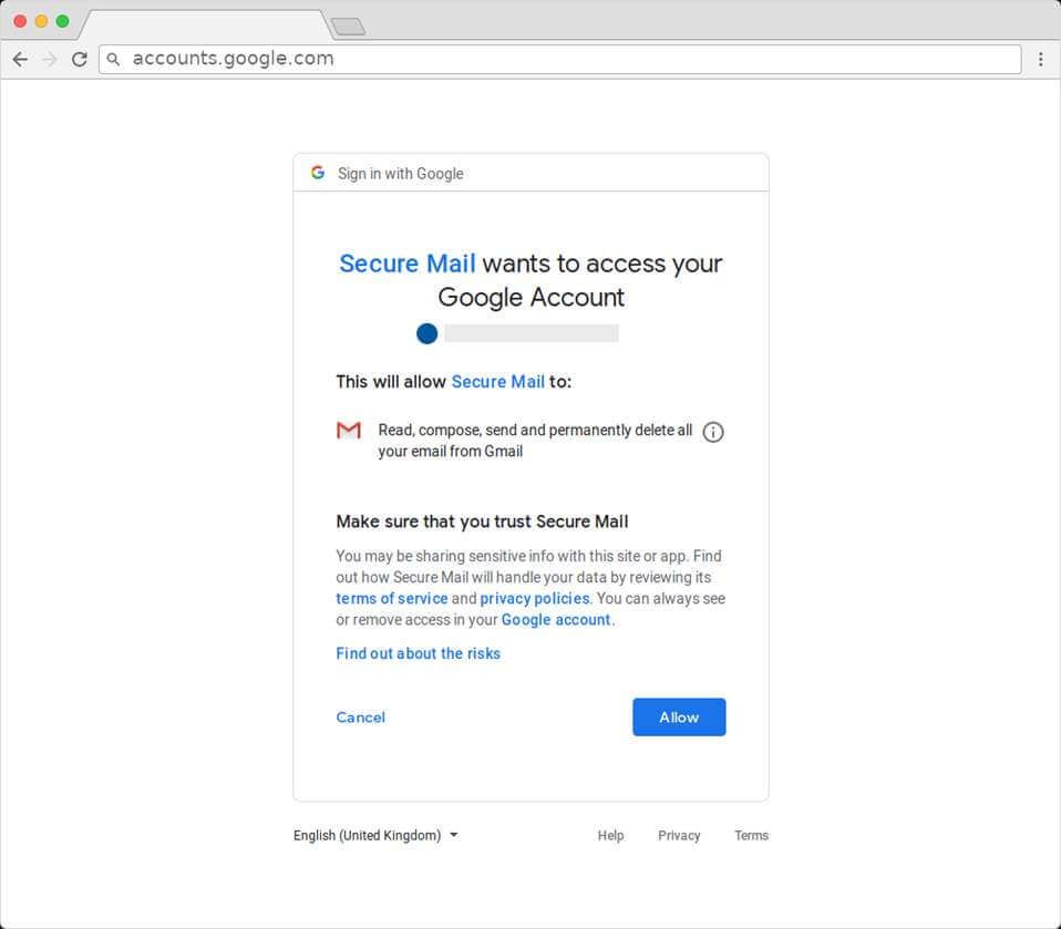 Haker ma już pełny dostęp do Gmaila ofiary.