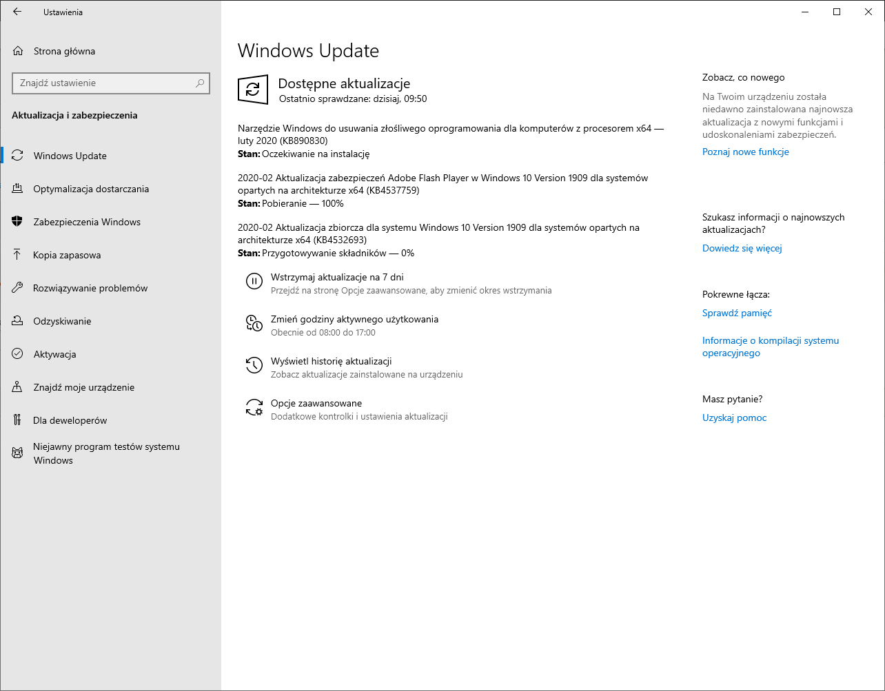 Windows Update, aktualizacje bezpieczeństwa.