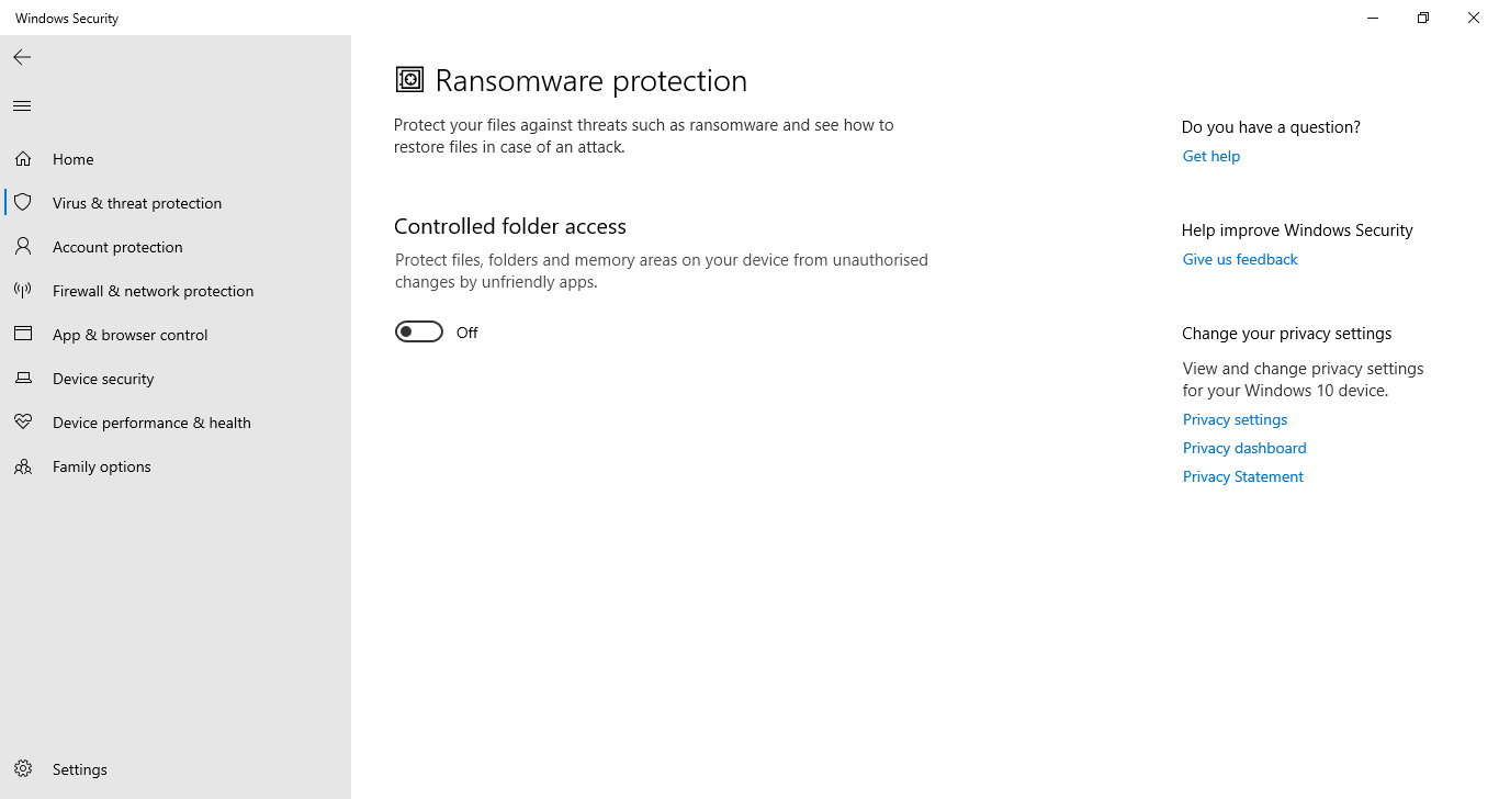 Microsoft Defender Ransomware Protection