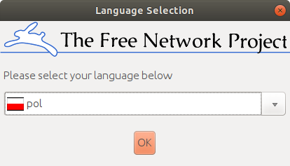 Dokonujemy wyboru języka we FreeNet Project.