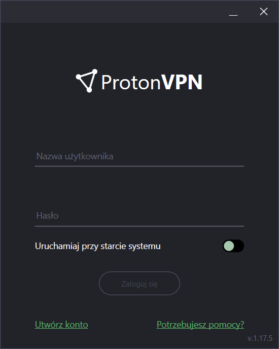 ProtonVPN logowanie