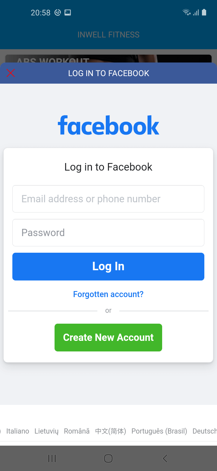 falszywy formularz logowania do facebooka