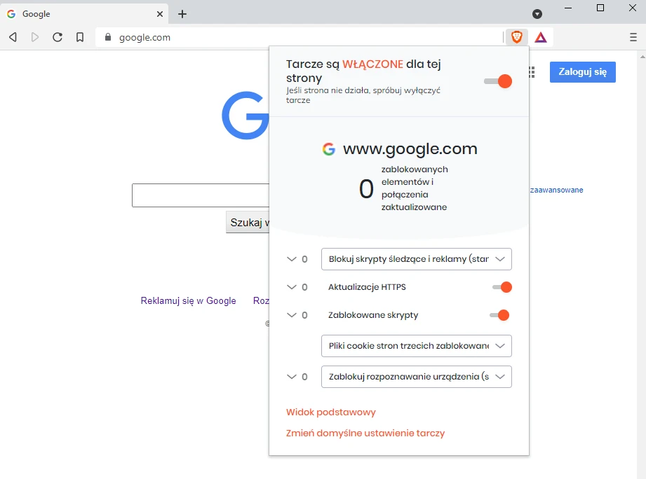 Brave Browser – blokowanie skryptów śledzących oraz inne ustawienia.
