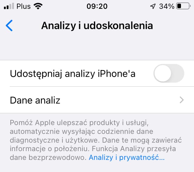 iOS analizy i udoskonalenia