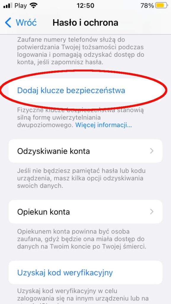 klucz bezpieczenstwa U2F apple ID