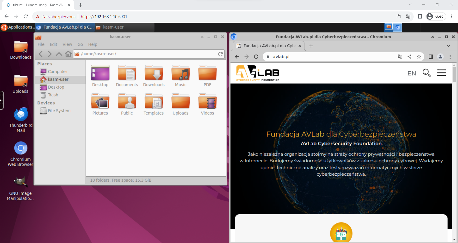 Kontener z Ubuntu dostępny poprzez przeglądarkę