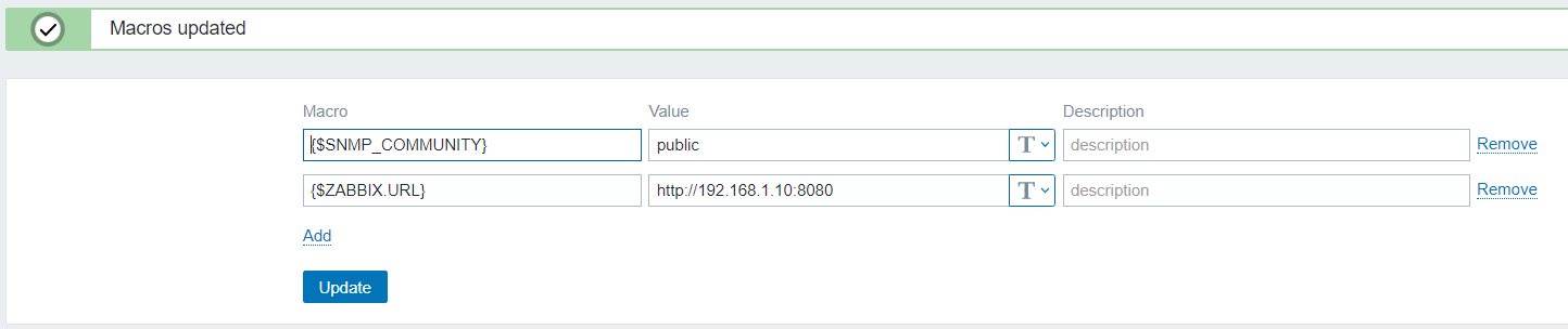 Dodanie makra w Zabbix