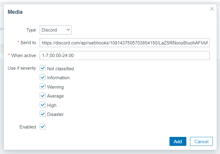 Dodanie media w Zabbix