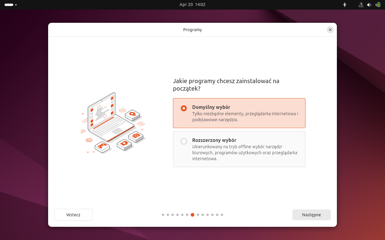 Ekran instalacji Ubuntu 24.04.
