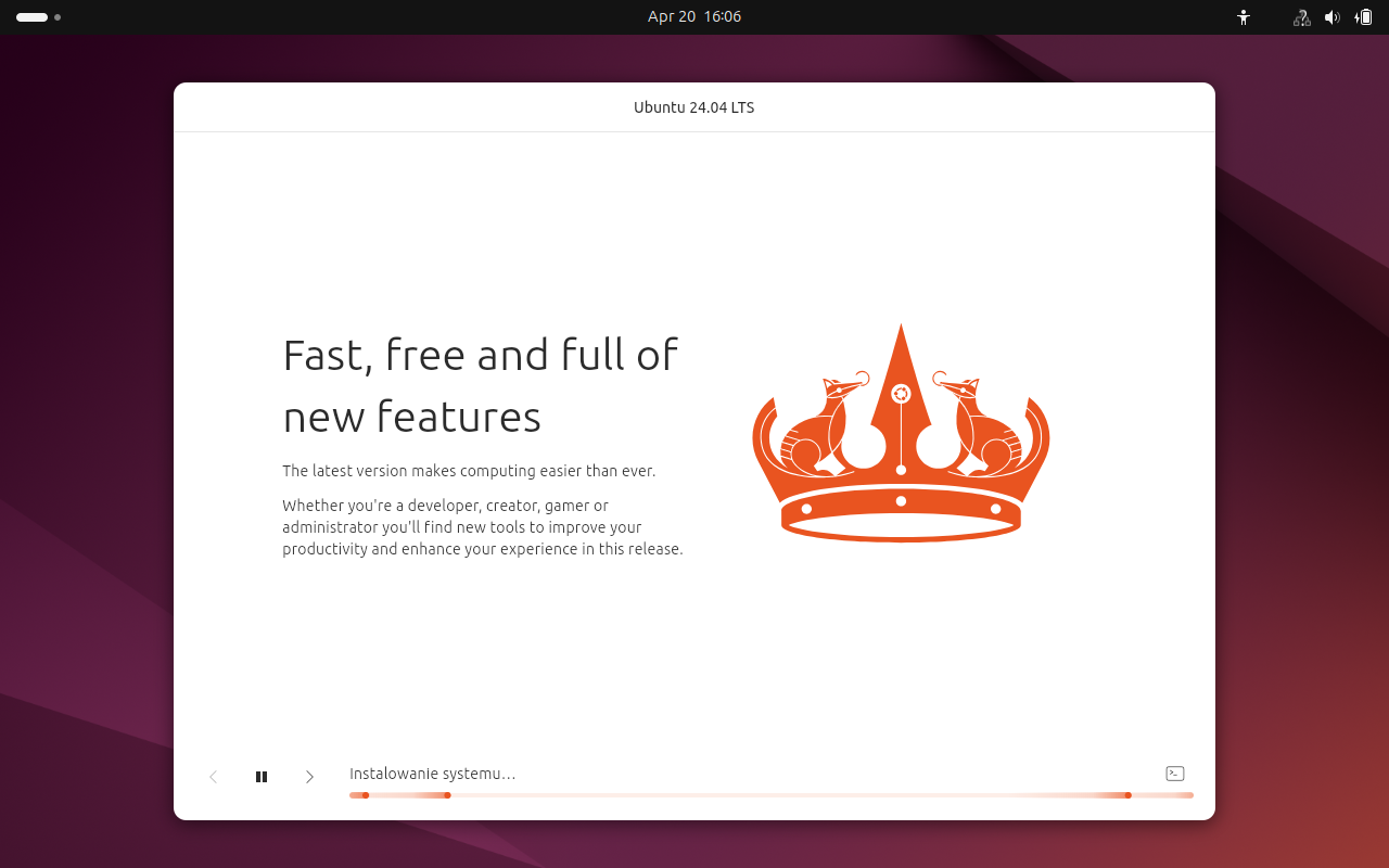 Proces instalacji Ubuntu 24.04.