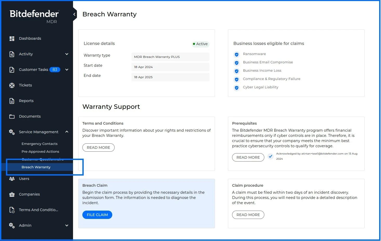 bitdefender breach warranty