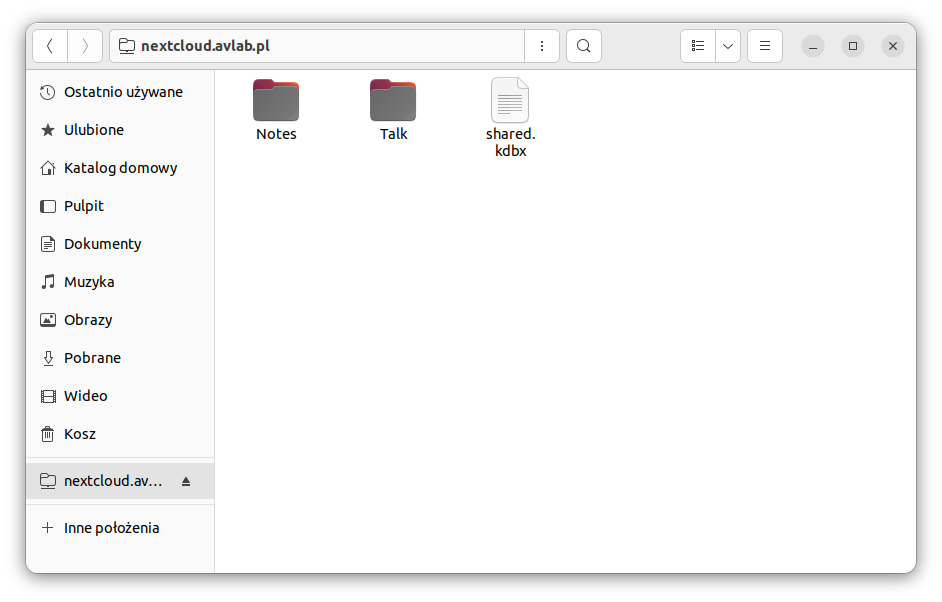 Zamontowany udział WebDAV w Ubuntu.