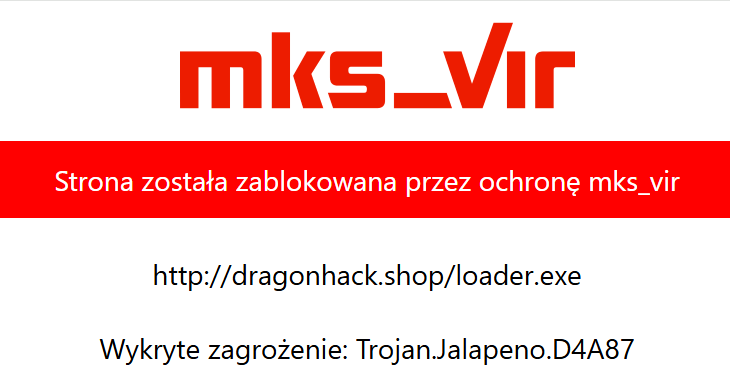 Działanie ochrony przeglądarki.